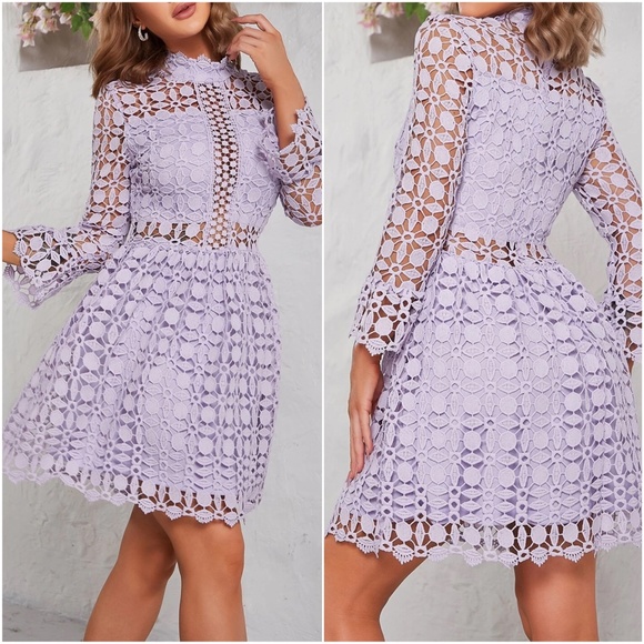 Luxurious Ruffle Sleeve Lace Party Holiday Evening Dress - Picture 11 of 15